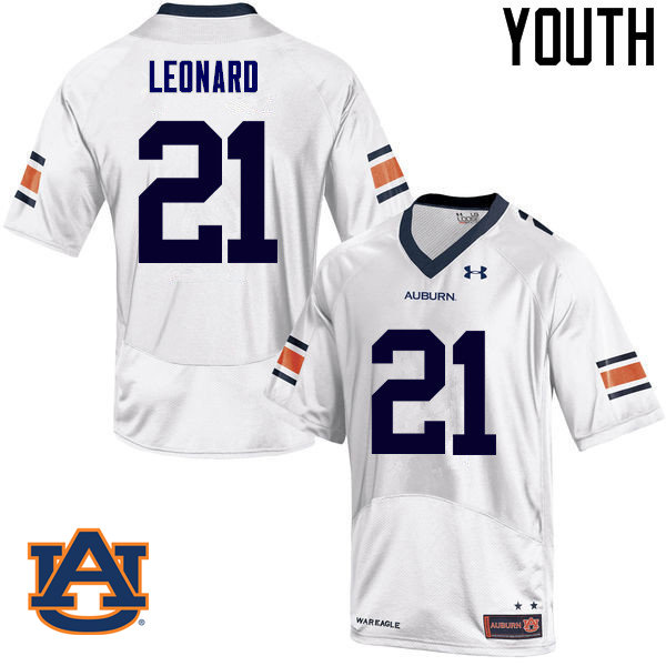 Youth Auburn Tigers #21 Traivon Leonard College Football Jerseys Sale-White